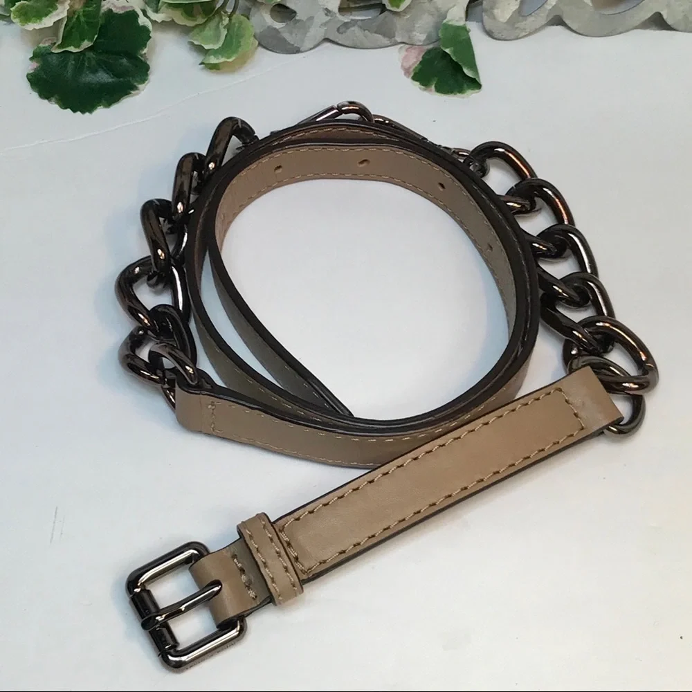 Michael Kors Chain and Leather Belt